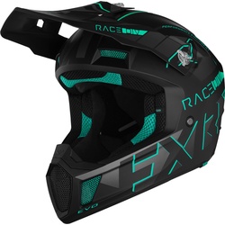 FXR Clutch Evo 2023 Snowmobil Helm, schwarz-grün, Größe XL für Männer
