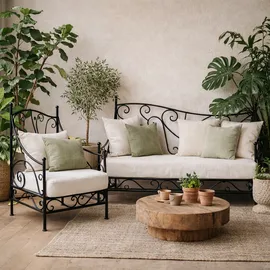 Marrakesch Orient & Mediterran Interior Murcia Gartensessel 0 x 0 x 0 cm schwarz/weiß