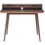 miliboo Vintage Schreibtisch aus Nussbaumholz 3 Schubladen L110 cm OPUS