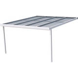 Gutta Terrassendach Premium 410 x 406 cm weiß/polycarbonat weiß gestreift