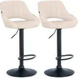CLP Barhocker Milet Stoff Creme Metall matt schwarz