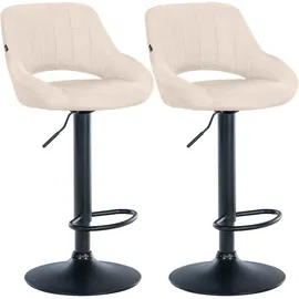 CLP Barhocker Milet Stoff Creme Metall matt schwarz
