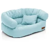 Juelle Hundebett - Großhundesofa, Abnehmbarer Bezug maschinenwaschbar, flauschiges Bett, Hundesessel Santi S-XXL (Größe: XXL - 140x100cm, Blau)