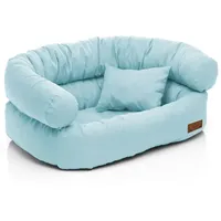Juelle Hundebett - Großhundesofa, Abnehmbarer Bezug maschinenwaschbar, flauschiges Bett, Hundesessel Santi S-XXL (Größe: XXL - 140x100cm, Blau)