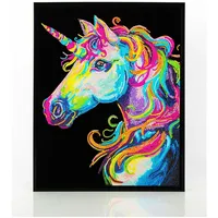 needle art world Diamond Painting Neon Einhorn