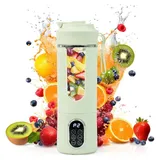 OKWISH Entsafter, Tragbarer Mini Smoothie Maker, USB wiederaufladbarer Mixer Becher, leistungsstarker Personal Blender für Obst & Gemüse, kompakt... - Grün