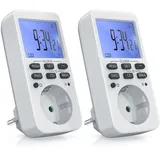 Bearware 2x Zeitschaltuhr programmierbar mit LCD Display Steckdosen Timer / max 3680W