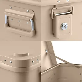 AluBox 78-Liter Alukiste in Beige-Sandfarbe Transportbox