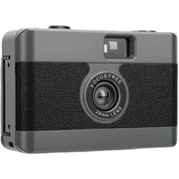 Fydun Wiederverwendbare 35-mm-Filmkamera Im Vintage-Stil mit Integriertem Blitz für Reisefotografie (Black)