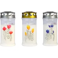 Jeka JEKA-Motivkerze "Mohnblüte", 100% Pflanzenöl, 75/170 mm, Brenndauer bis