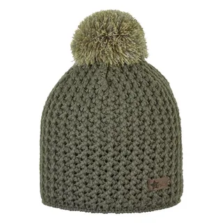 Sterntaler® Strickmütze Sterntaler® Strickmütze Mützen, Strickmütze (1-St) Mütze mit Pompon und coolem Zopf-Muster grün 51 cm