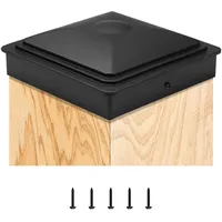 Delxike Pfostenkappen 7x7cm, 5 Stück Zaunkappen Kappen für Holzpfosten, Deck Pfosten Pfostenkappe mit Schrauben