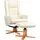 Homcom Relaxsessel Kunstleder 84 x 102 x 71 cm Cremeweiß mit Hocker