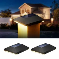 JACKYLED Solar Pfostenkappe 7x7 8x8 9x9 10x10, Solar Pfostenkappen IP54 Wasserdichte für Zaunpfosten für Hölzerne Pfosten Plattform, Garten (2 Stück)