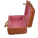 Tomaibaby Rattan Wicker Koffer Wicker Picknick Korb Stroh Lagerung Box mit Griffe Rattan Lagerung Box Reise Koffer Wicker Bin Behindern