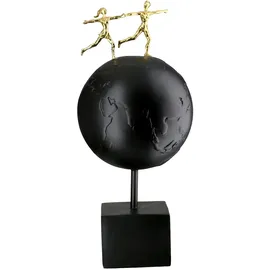Gilde Skulptur Around the World schwarz, matt, metallische Optik, Erde & Paar, 34 cm hoch