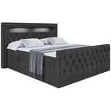 altdecor Boxbett, Schwarz, Höhe ca. 20 cm, 180x200 cm, Schlafzimmer, Betten, Boxspringbetten