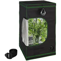 Relaxdays Growzelt, HxBxT: 200x120x120 cm, reflektierende Innenfolie, lichtundurchlässig, Indoor Zuchtzelt, schwarz/grün