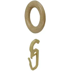 Gardinenring LIEDECO, beige (natur), Ø:0,25cm, Materialmix, Gardinenbefestigungen
