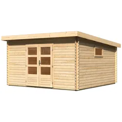 Gartenhaus KARIBU "Trittau 6", beige (naturbelassen), ohne Fußboden, ohne Dacheindeckung, Holz, Gartenhäuser, mit Fenster