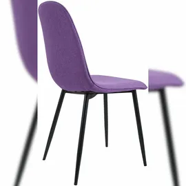 CLP Esszimmerstuhl 2er Set gepolstert Maryam, Küchenstuhl mit Rückenlehne und schwarzem Metallgestell, bis 150 kg belastbar