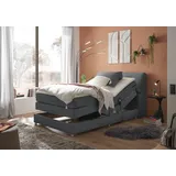 ED EXCITING DESIGN Boxspringbett »Toulouse«, inkl. Motor, inkl. Stauraum im Kopfteil grau