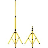 Lospitch Teleskop Stativ für Baustrahler, Höhenverstellbar Strahler Stativ, Flutlicht Stativ Gelb, Baustrahlerstativ Flutlicht Ständer für Strahler