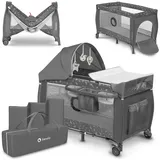 lionelo Sven Plus 4 in 1 Baby Bett Laufstall Baby ab Geburt bis 15 kg Wickelauflage Moskitonetz luftige Seitenwände mit Seiteneingang Tragetasche zusammenklappbar