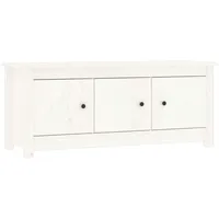 VidaXL Schuhschrank Weiß 110x38x45,5 cm Massivholz Kiefer
