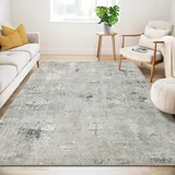 Guchuang Bedding Teppich Wohnzimmer 160x230cm, Abstraktes Wohnzimmerteppich Grau Kurzflor, Rutschfester Waschbarer Teppiche Groß Teppich für Schlafzimmer Esszimmer Dekor