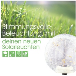 bmf-versand LED Solarleuchte Solarlampe Garten 2er Set Kugel Glas Solarleuchte Außen Außenleuchte