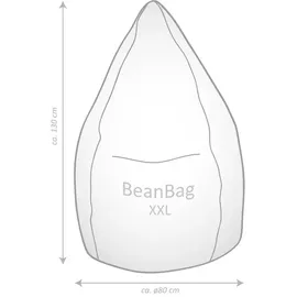 bookiepad Sitting Point Sitzsack BeanBag Marla XXL Samt Grau Anthrazit