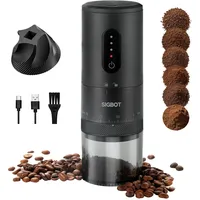 SIGBOT Elektrische Kaffeemühle mit Kegelmahlwerk – 38 Externe Mahlstufen, Konische Keramikmahlwerke & 2000mAh-Akku, Tragbare Aufladbare Kaffee-Mühle für Reisen, Camping