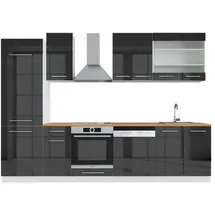 Vicco Küchenzeile Fame-Line 300 cm Anthrazit Hochglanz/Weiß