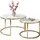 lookway Couchtisch CIRI Glass 2in1 CHROME gold