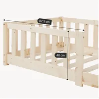[en.casa] Kinderbett Tanna 80 x 160 cm Kiefer massiv natur beige