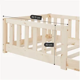 [en.casa] Kinderbett Tanna 80 x 160 cm Kiefer massiv natur beige