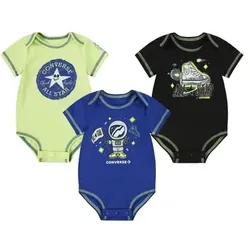 Converse Space Cruisers Bodysuit 3-Pack, Newborn (0 - 6 Monate)