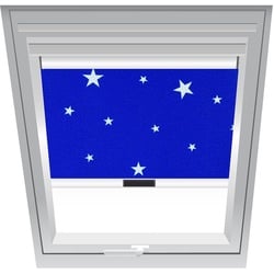 Roto Verdunklungsrollo Sterne-Marinen-Blau 3-V62, 114x78 cm (11/7), 617,Aluminiumschiene,Elektro,Roto