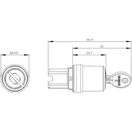Siemens Schlüsselschalter 3SU1000-5BF01-0AA0