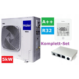 SET Luft-Wasser-Wärmepumpe HAIER Monoblock 5 kW AU052FYCRB(HW) | NEOFIX