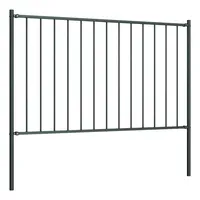 vidaXL Zaunfeld mit Pfosten Pulverbeschichteter Stahl 1,7 x 1,25 m