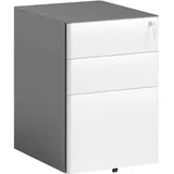 Vinsetto Rollcontainer 39 x 48 x 59 cm Weiß+Grau