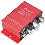 Mini Audio Leistungsverstärker, 12 V, 2 Kanäle, 20 W + 20 W, digitaler HiFi Stereo Verstärker mit Gehäuse aus Aluminiumlegierung, geeignet für Nicht mehr als 6 Zoll und Impedanz von 4 bis 8 Ω, 20 W
