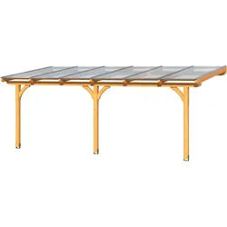Terrassendach SKANHOLZ "Rimini", braun (nussbaum), B:648cm T:300cm, Douglasienholz, Terrassenüberdachungen, Douglasie
