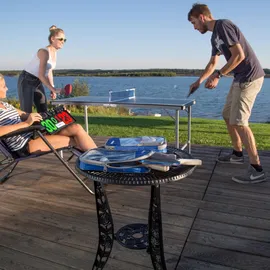 Relaxdays Tischtennisschläger 2 Sterne Blau/Braun