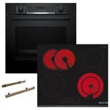 Bosch PYROLYSE TELESKOPAUSZUG + Glaskeramikkochfeld autark 60cm