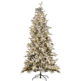 Beliani Weihnachtsbaum 210 cm mit LED-Beleuchtung weiß Tatlow