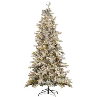 Beliani Weihnachtsbaum 210 cm mit LED-Beleuchtung weiß Tatlow