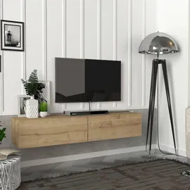 moebel17 Aristo TV-Lowboard 135 x 25 x 31,6 cm Beige/Braun Holz